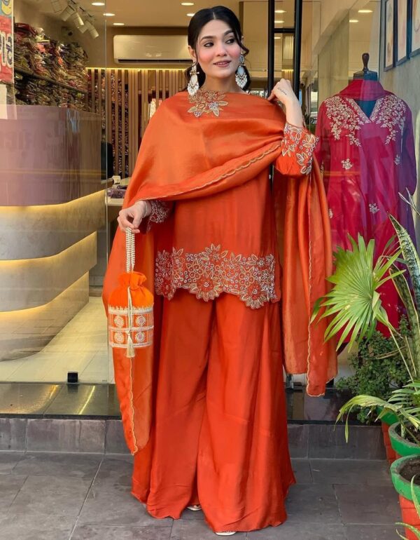 Regal Sunset Festive Ensemble with Dupatta