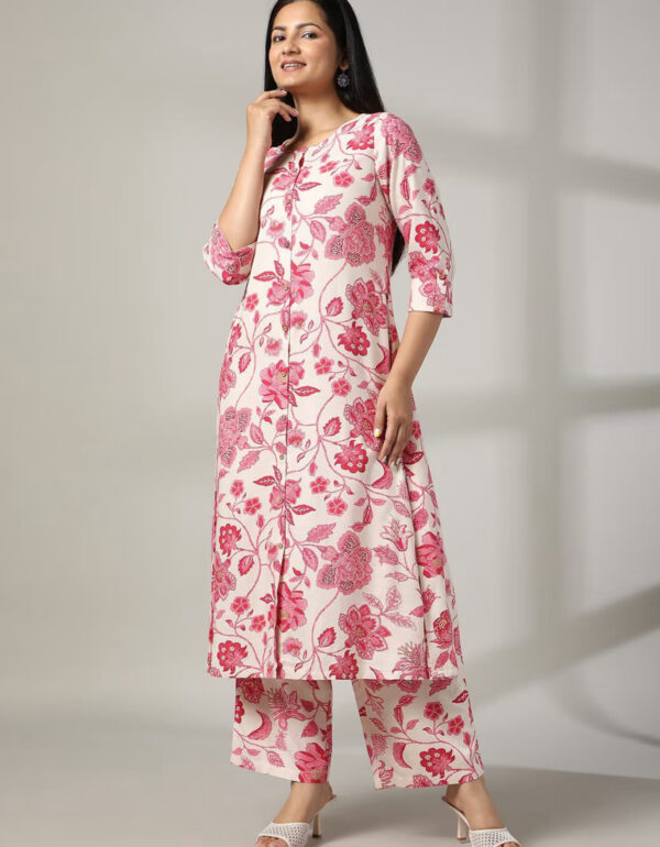 Regal Blossom Ivory & Rose Co-ord Ensemble
