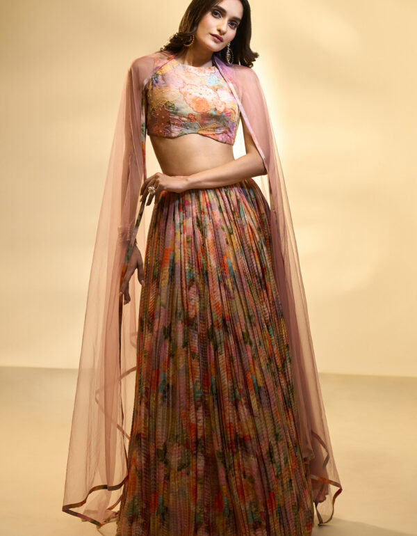 Regal Blush Embroidered Designer Lehenga Set