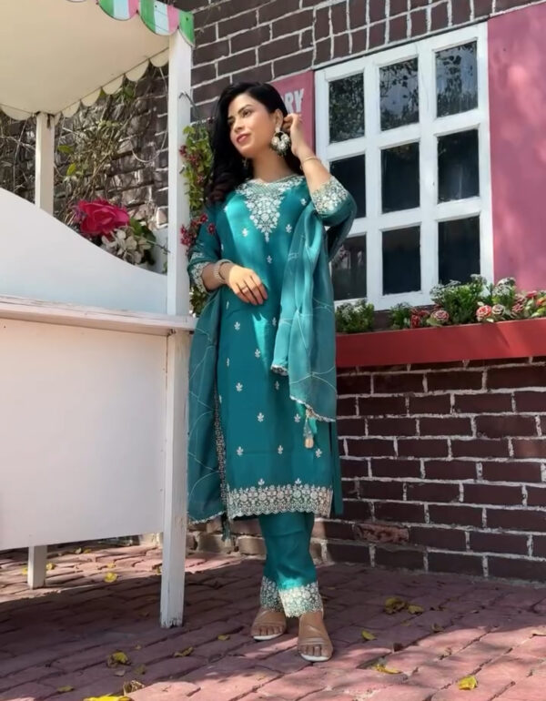 Regal Naira Embroidered Silk Festive Ensemble