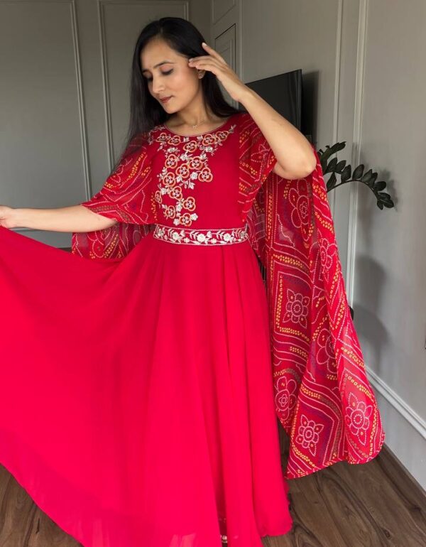 Regal Scarlet Luxe Embroidered Wedding Gown