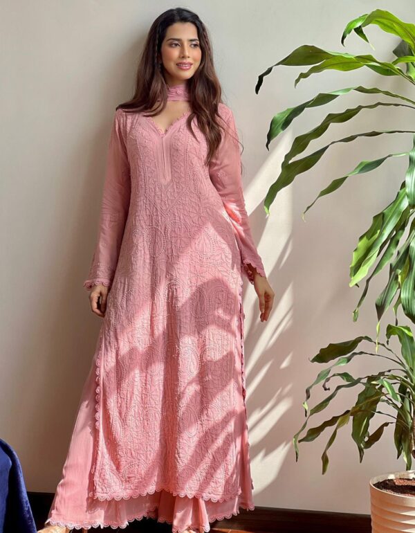 Regal Gulabi Embroidered Festive Ensemble