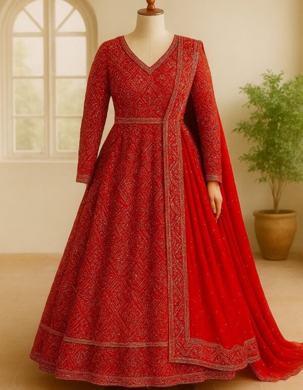 Regal Scarlet Luxe Anarkali