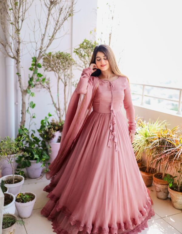 Blush Elegance Faux Georgette Anarkali