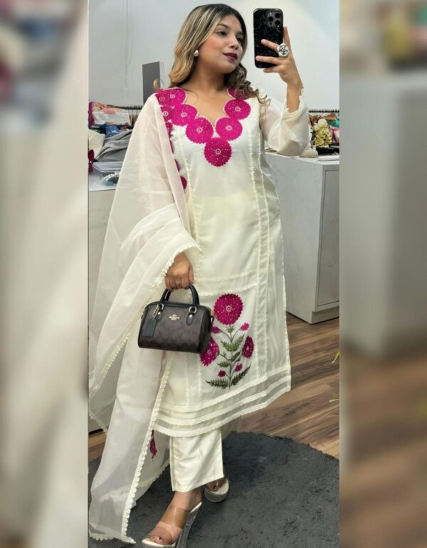 Swan Luxe White Designer Kurta Set