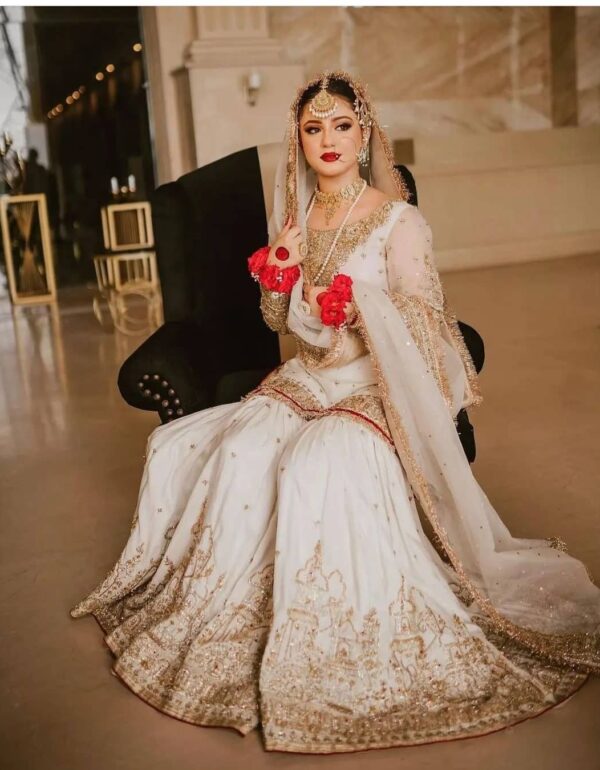 Regal Pearl White Sequin Sharara Set