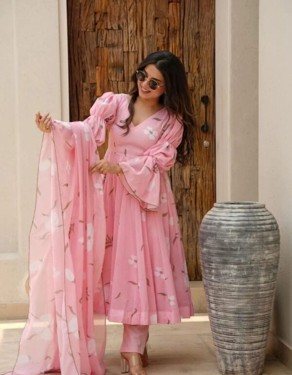 Regal Rose Quartz Georgette Ensemble