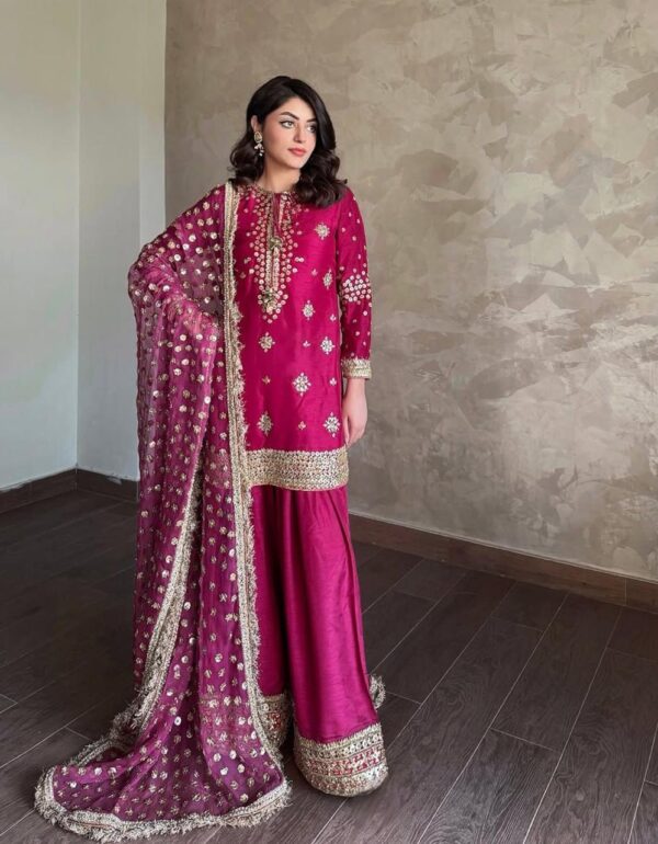 Regal Magenta Luxe Palazzo Ensemble