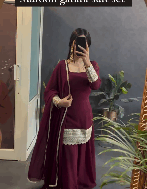 Maroon Garara Suit Set – Wedding Special Ethnic Wear