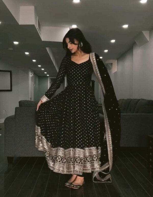 Glimmer in Black Anarkali Set
