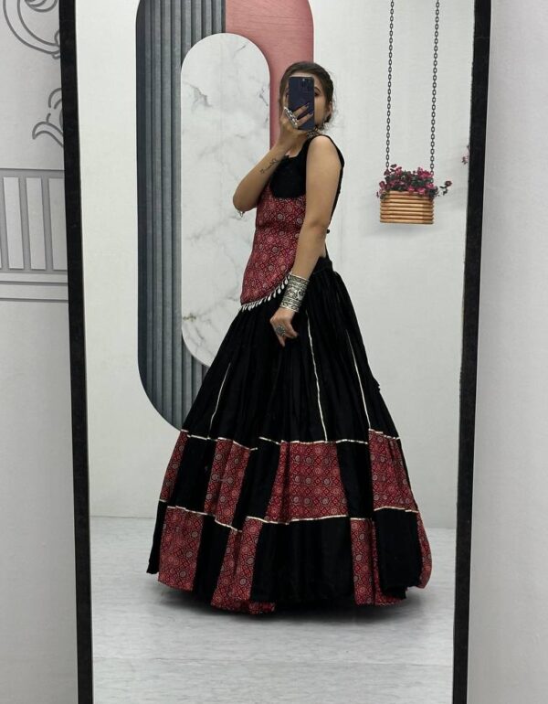 Rajwada Grace Black & Bandhej Fusion Lehenga Choli
