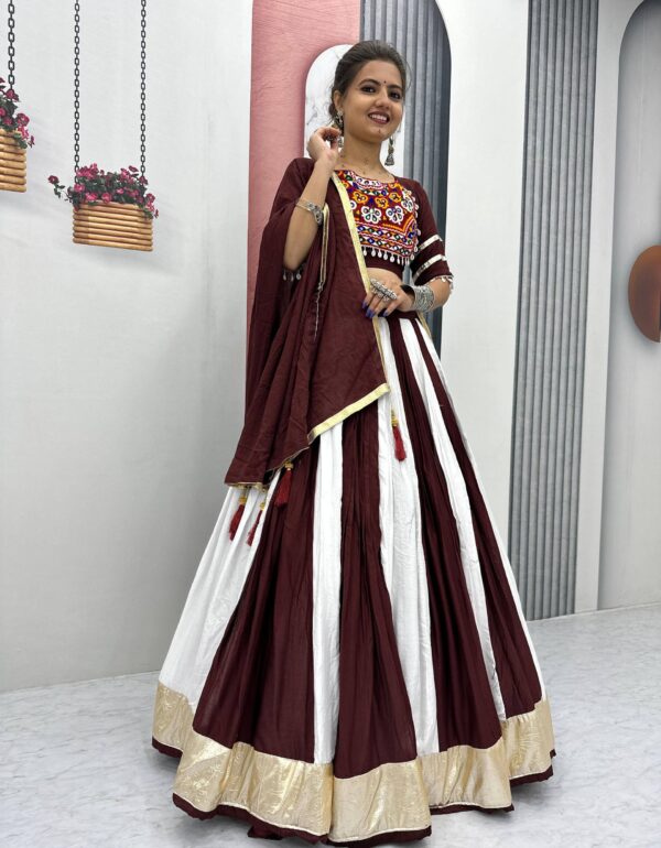 Maroon Mystique Handcrafted Mirror Work Navratri Lehenga Choli Set
