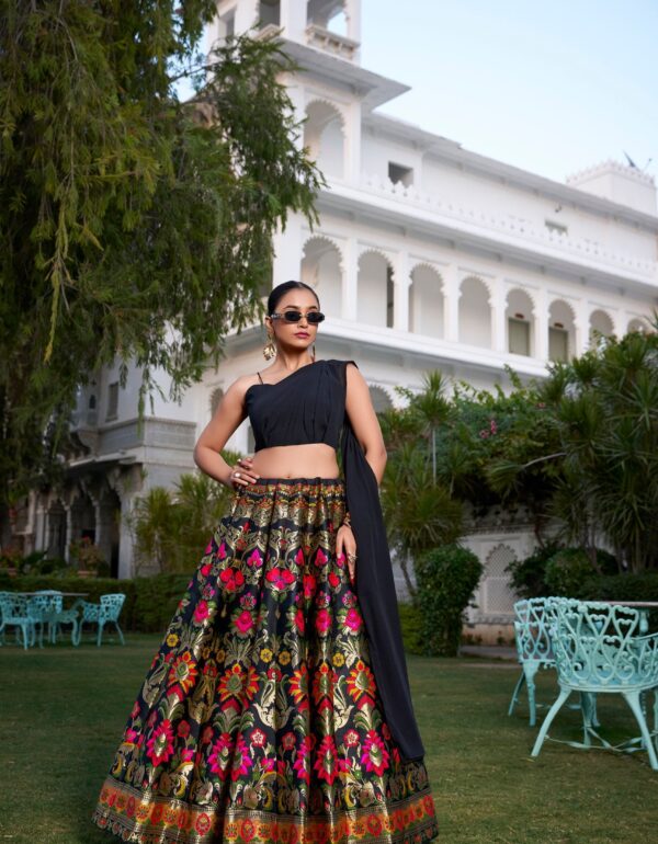 Royal Rich Banarasi Black Lehenga Choli