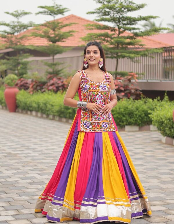 Rangdeep Garba Glow Multicolor Mirror Work with Traditional Kutchi Embroidery Lehenga Set