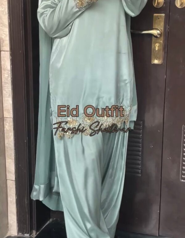 Sea Green Farshi Embroidered Shalwar Suit