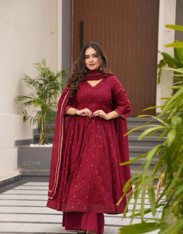 Luxe Cotton Maroon Suit Set