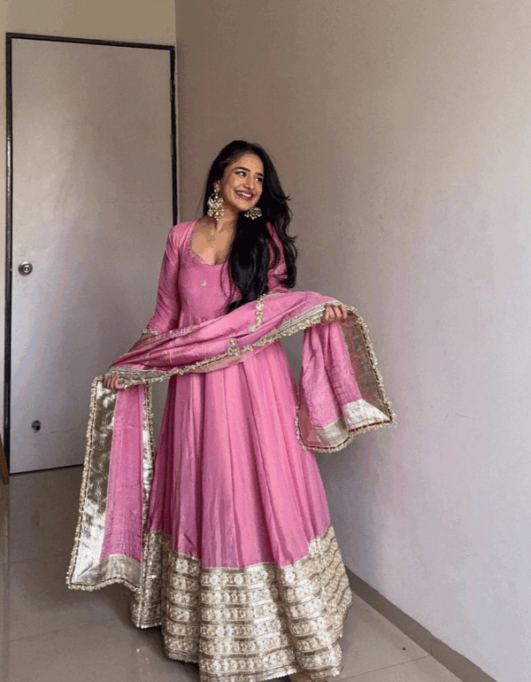 Nargis Pink Premium Anarkali Suit Set