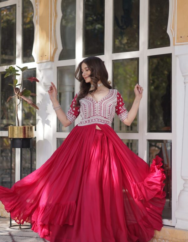Shivanjali Lehenga With Readymade Slit Cut Long Kurti Set