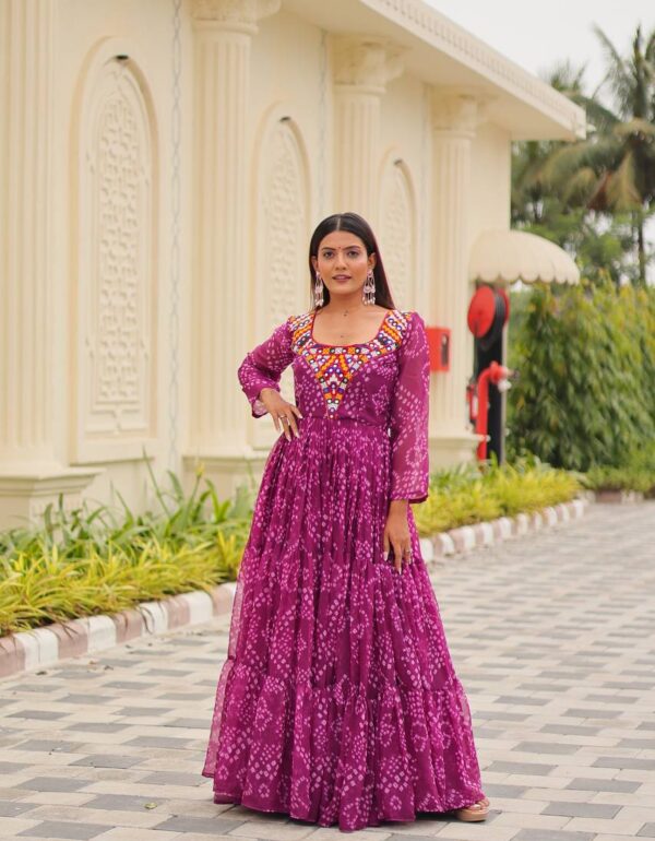 Rasika Bandhani Mirror Gown