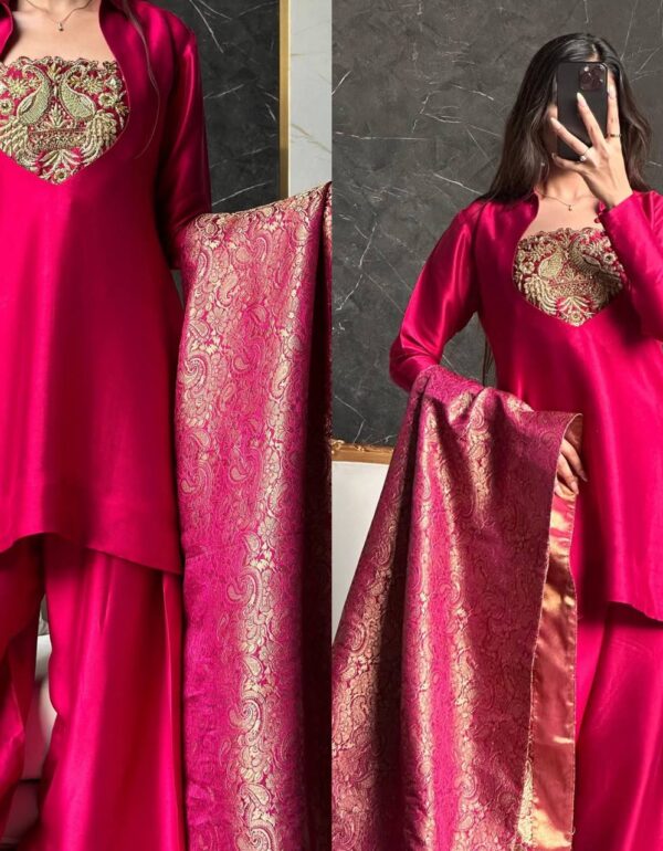 Tasneem Malay Satin Silk Farshi Salwar Suit Set