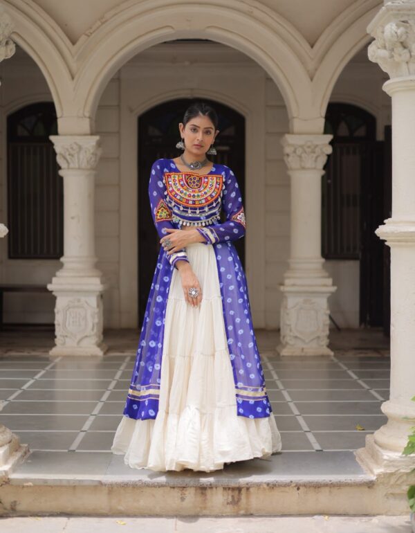 Raas Rang Collection Mirror Embroidered Front Cut Jacket Choli