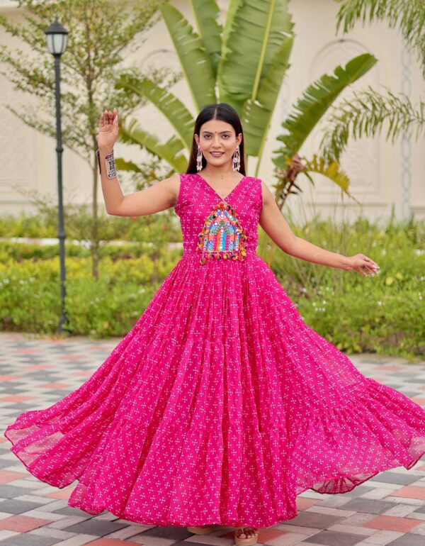 Shree Navratri Special Gamathi Work Gown