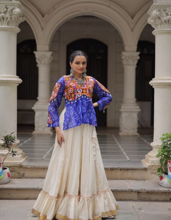 Shreeyansi Flared Lehenga Paired with Vibrant Mirror Embroidery Jacket Choli