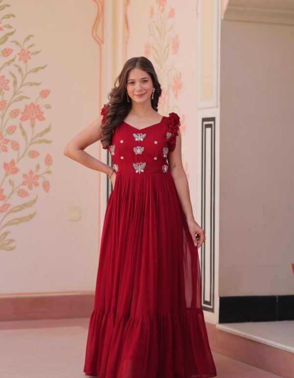 Aaradhya Designer Butterfly Bloom Festive Flow Gown