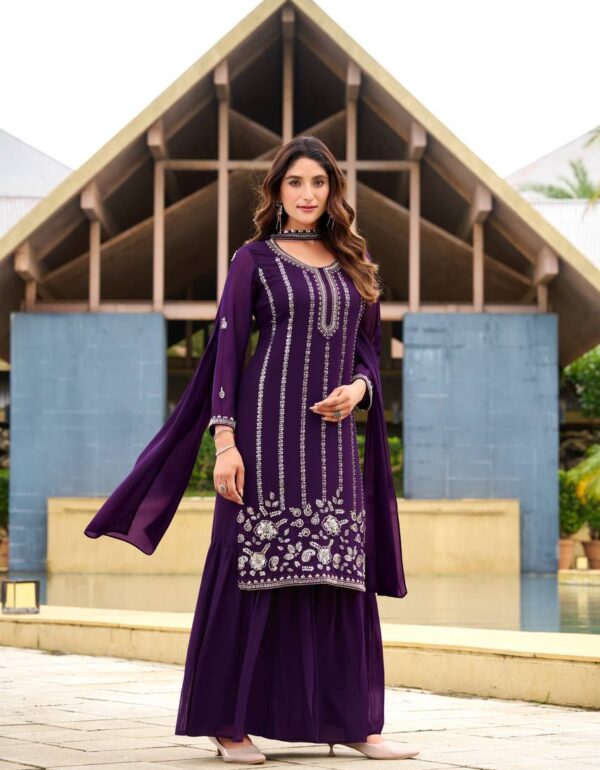 Aaradhya Embroidered Purple Charm Designer Patiala Suit