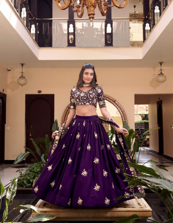 Raabta-e-Royalty: Vichitra Silk Purple Elegance Lehenga Set