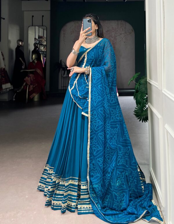 Rakshika Royal Blue with Golden Border Lehenga Choli