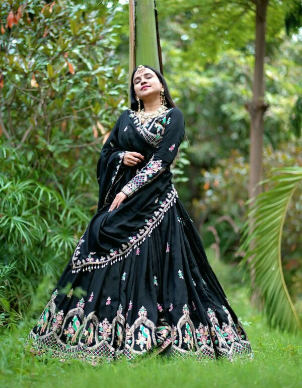 Hetvi Royal Black Embroidered Lehenga Choli