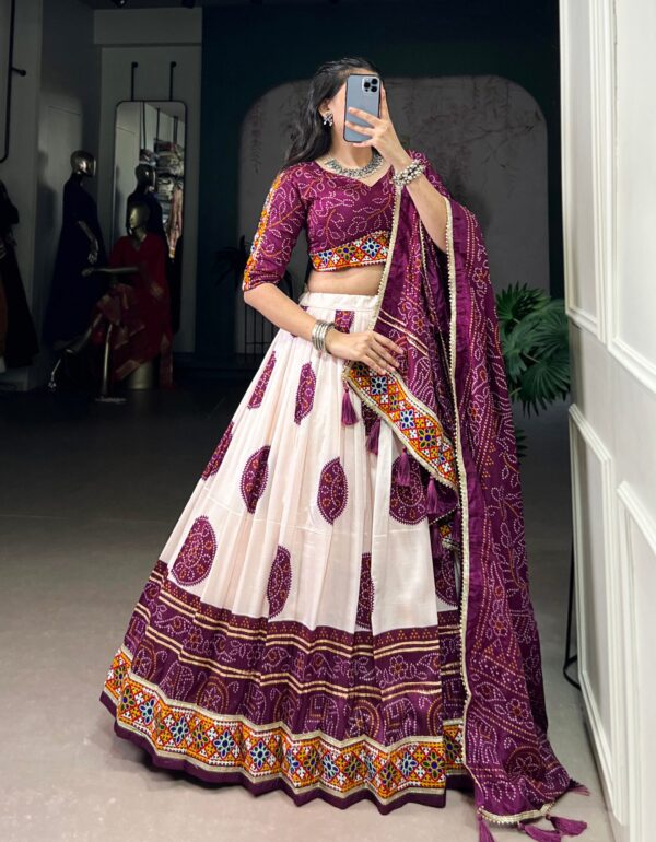 Vaidehi Traditional Bandhej Lehenga Choli Set