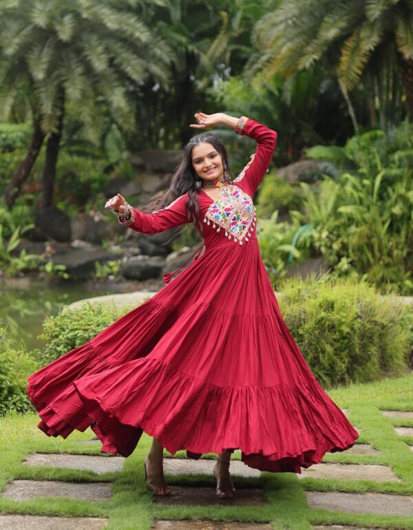 Rang-E-Nazakat - Maroon Colored Attractive Partywear Gown