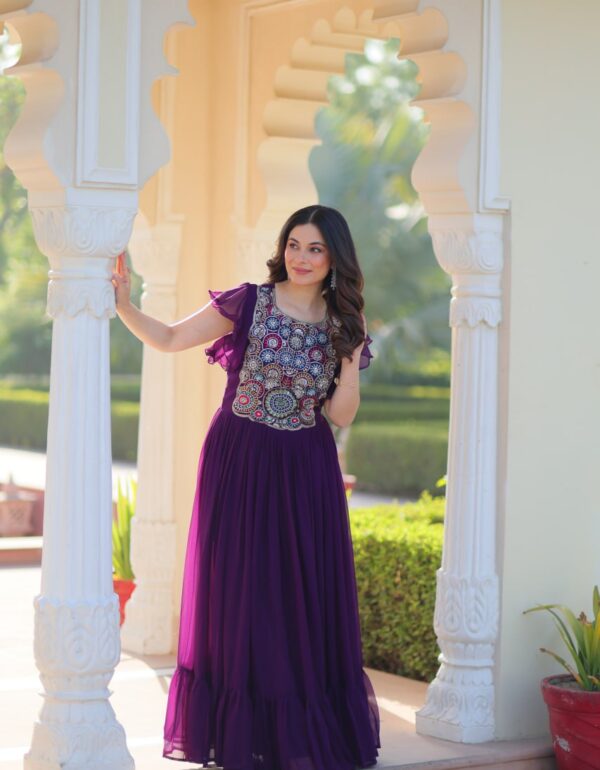 Rangnaari Reflections: Beads and Sequins Multithreaded Embroidered Work Gowns