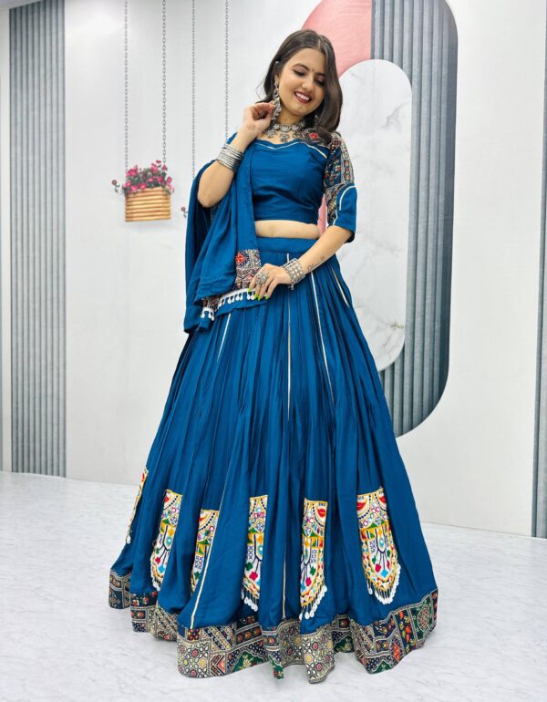 Kavya & Riddhi’s Mirror Magic: Pure Cotton Lehenga Choli