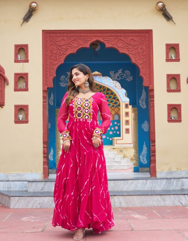 Rang Maati Mirror Yoke Laheriya Print Gown