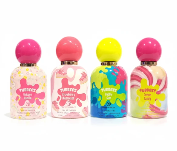 Decant/Sample Grandeur Tubbees Pack (Unicorn Vanilla, Strawberry Cheesecake, Bubble Gum & Cotton Candy) For Men And Women EDP 10mlX4