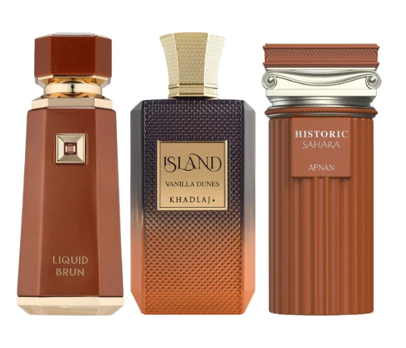 Decant/Sample Feel of PDM Althair Pack, (French Avenue Liquid Brun, Khadlaj Island Vanilla Dunes & Afnan Historic Sahara) For Men And Women 10mlX3