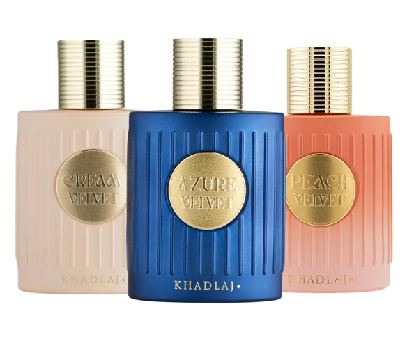 Decant/Sample Khadlaj Pack (Cream Velvet, Azure Velvet & Peach Velvet) For Men And Women Extrait De Parfum 10mlX3